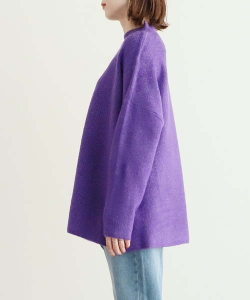 reca（レカ）の「ビッグシルエットハイネックニット（ニット/セーター・レディース・オートミール/ブラック/ベージュ/パープル・FREE）」の17枚目の写真