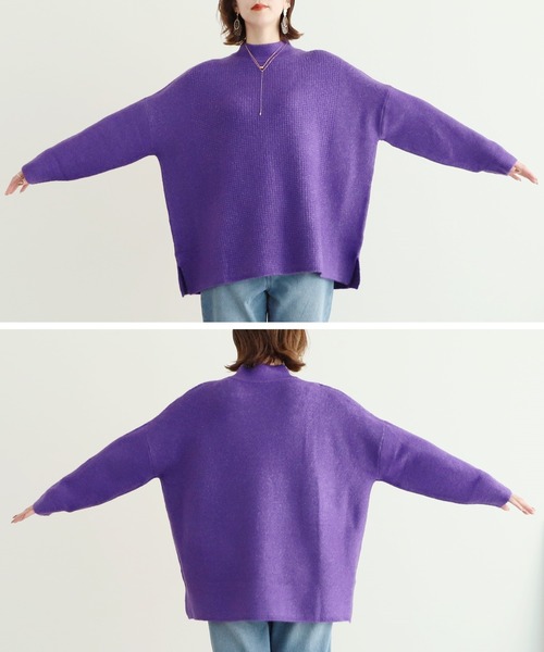 reca（レカ）の「ビッグシルエットハイネックニット（ニット/セーター・レディース・オートミール/ブラック/ベージュ/パープル・FREE）」の19枚目の写真