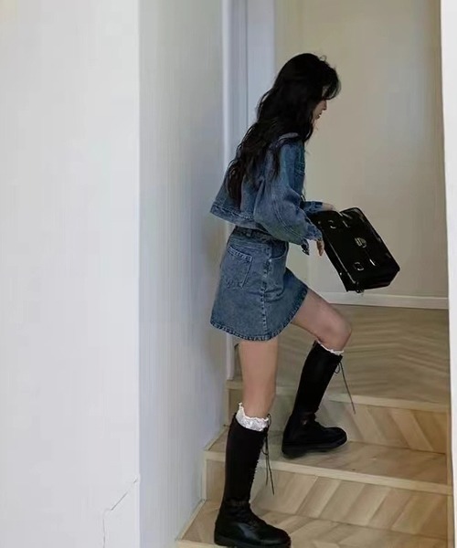 HALEY PESCA(ヘーリーペスカ)の「HALEY PESCA/デニムジャケット&ミニスカート セットアップ(セットアップ・レディース・ブラック/ブルー系その他・SMALL/MEDIUM/LARGE)」の5枚目の写真