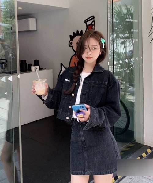 HALEY PESCA(ヘーリーペスカ)の「HALEY PESCA/デニムジャケット&ミニスカート セットアップ(セットアップ・レディース・ブラック/ブルー系その他・SMALL/MEDIUM/LARGE)」の3枚目の写真