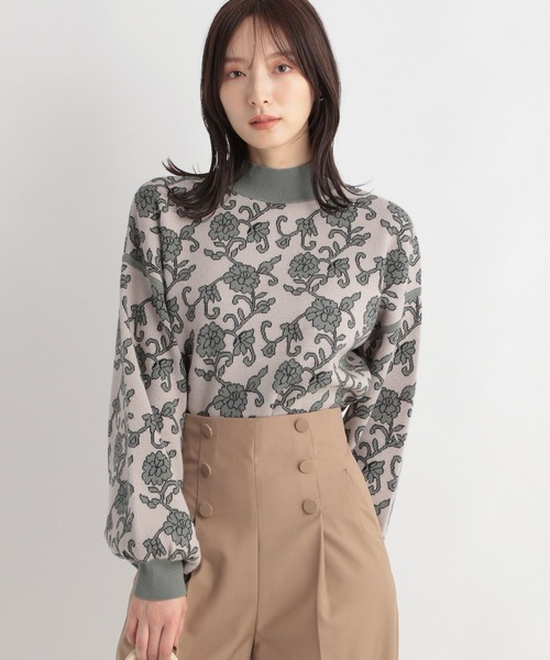 Andemiu（アンデミュウ）の「アラベスクフラワーニット172618（ニット/セーター・レディース・チャコールグレー/ブラウン/グリーン・FREE）」の11枚目の写真