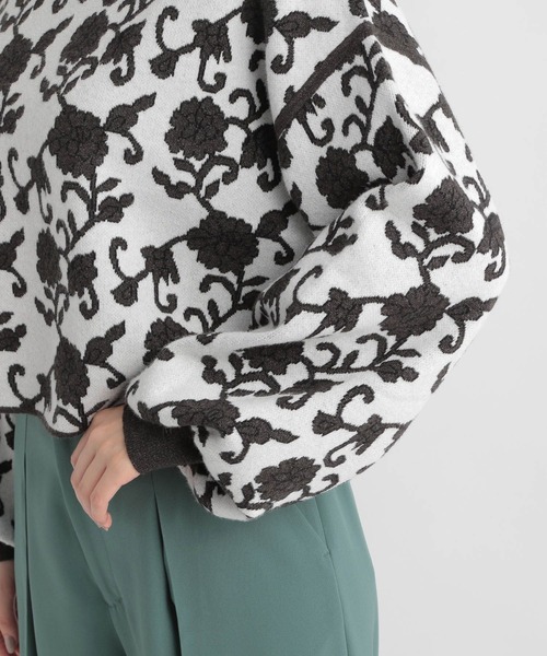 Andemiu（アンデミュウ）の「アラベスクフラワーニット172618（ニット/セーター・レディース・チャコールグレー/ブラウン/グリーン・FREE）」の16枚目の写真