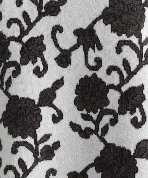 Andemiu（アンデミュウ）の「アラベスクフラワーニット172618（ニット/セーター・レディース・チャコールグレー/ブラウン/グリーン・FREE）」の14枚目の写真