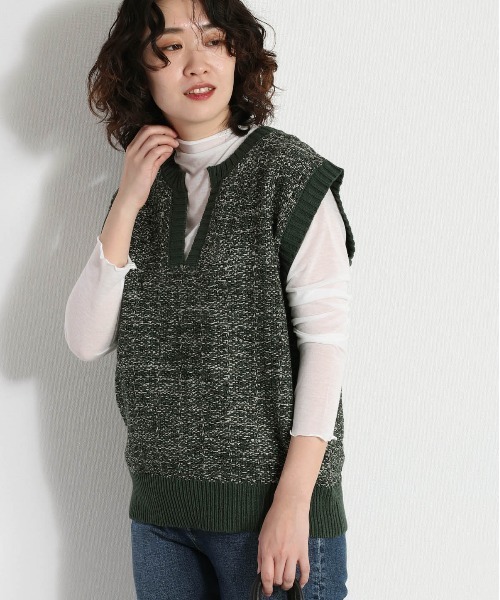 cepo(セポ)の「ツイードチェック ニットベスト(ベスト・レディース・ブラック/イエロー/グリーン・M)」の15枚目の写真
