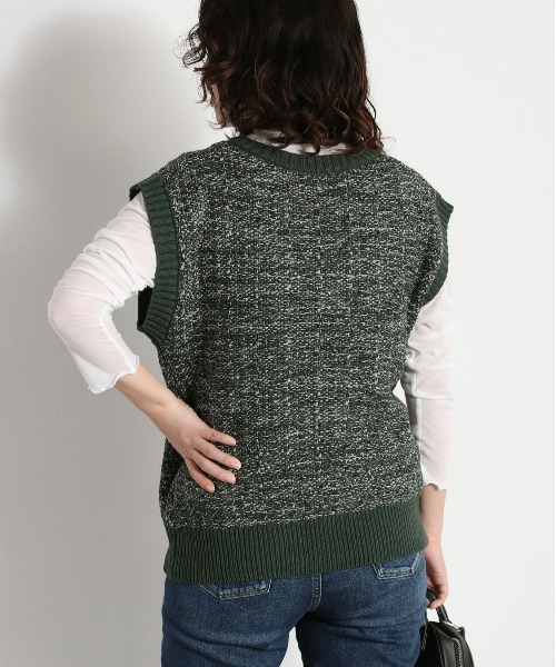 cepo(セポ)の「ツイードチェック ニットベスト(ベスト・レディース・ブラック/イエロー/グリーン・M)」の17枚目の写真