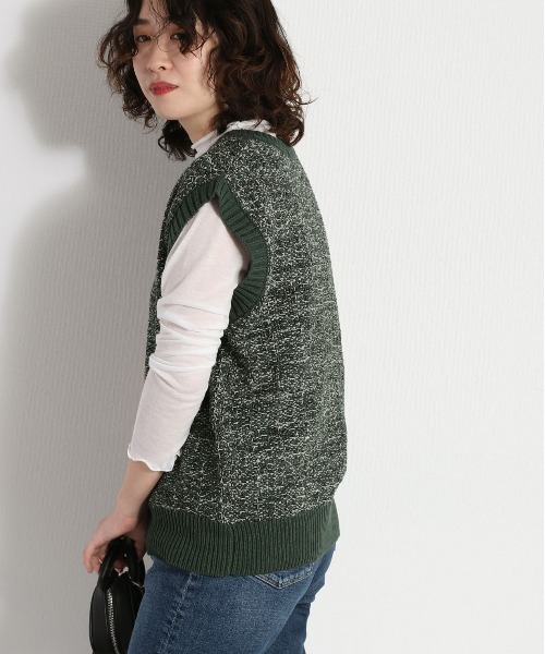 cepo(セポ)の「ツイードチェック ニットベスト(ベスト・レディース・ブラック/イエロー/グリーン・M)」の16枚目の写真