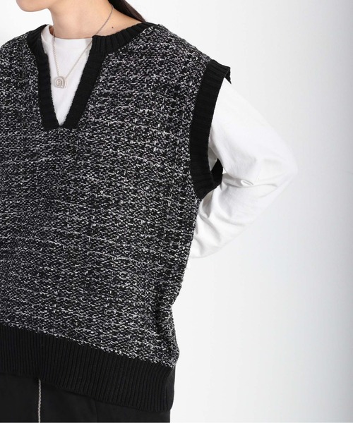 cepo(セポ)の「ツイードチェック ニットベスト(ベスト・レディース・ブラック/イエロー/グリーン・M)」の14枚目の写真