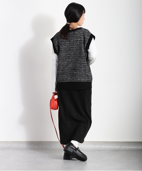 cepo(セポ)の「ツイードチェック ニットベスト(ベスト・レディース・ブラック/イエロー/グリーン・M)」の12枚目の写真