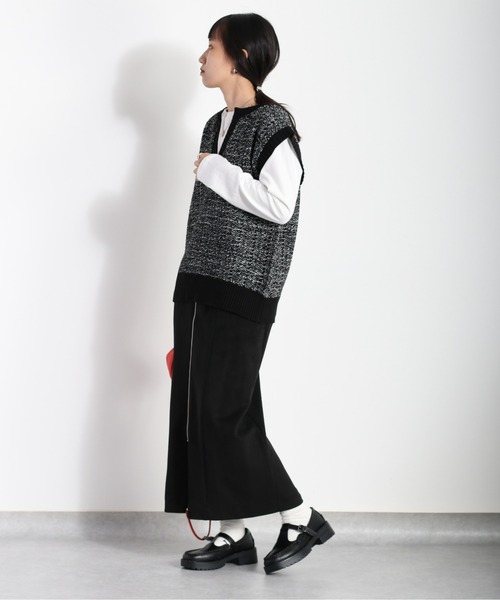 cepo(セポ)の「ツイードチェック ニットベスト(ベスト・レディース・ブラック/イエロー/グリーン・M)」の11枚目の写真