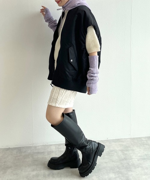 w closet（ダブルクローゼット）の「【2WAY】MA-1（MA-1・レディース・ブラック/ライトベージュ/ライトカーキ・FREE）」の7枚目の写真