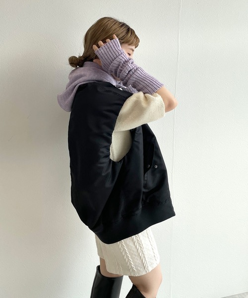 w closet（ダブルクローゼット）の「【2WAY】MA-1（MA-1・レディース・ブラック/ライトベージュ/ライトカーキ・FREE）」の15枚目の写真