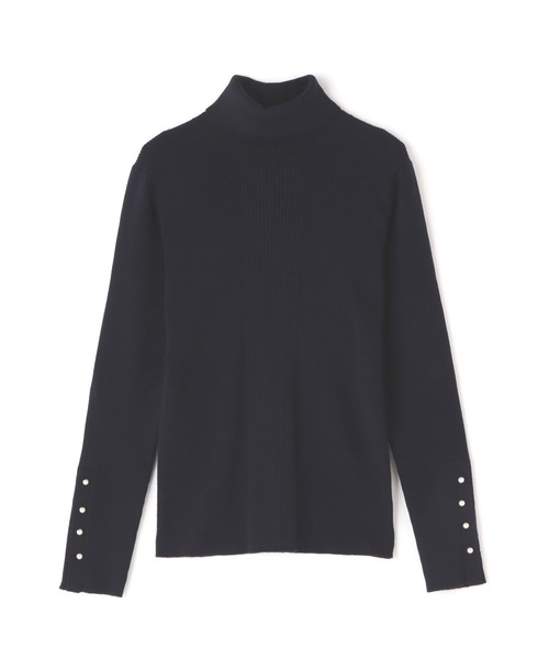 N.（N. Natural Beauty Basic）（エヌエヌナチュラルビューティーベーシック）の「【追加生産】◆パールボタンタートルネックニット（ニット/セーター・レディース・オフホワイト/ネイビー/ベージュ/ミント・MEDIUM）」の6枚目の写真