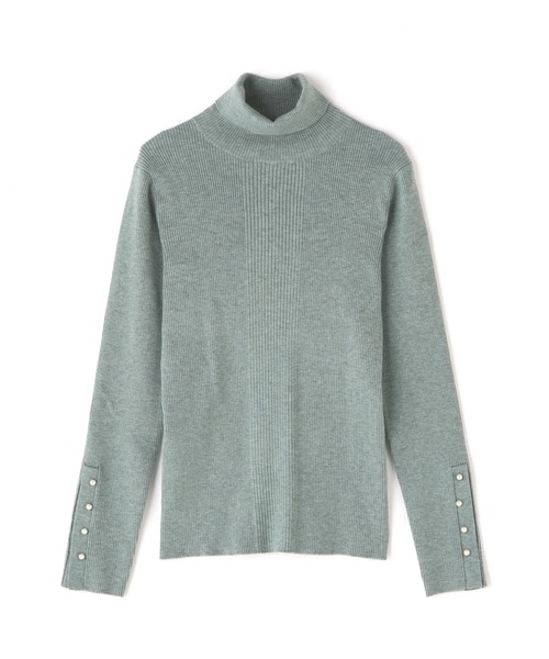 N.（N. Natural Beauty Basic）（エヌエヌナチュラルビューティーベーシック）の「【追加生産】◆パールボタンタートルネックニット（ニット/セーター・レディース・オフホワイト/ネイビー/ベージュ/ミント・MEDIUM）」の12枚目の写真