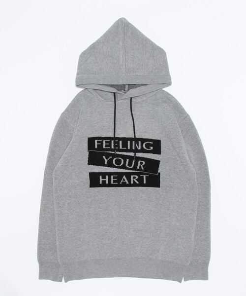 semantic design（セマンティックデザイン）の「【ストレッチ ウォッシャブル ルーズフィット】セマンティックデザイン ロゴ ニットプルパーカー（ニット/セーター・メンズ・ボルドー/グレー・MEDIUM/LARGE/X-LARGE）」の11枚目の写真