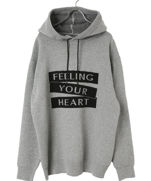 semantic design（セマンティックデザイン）の「【ストレッチ ウォッシャブル ルーズフィット】セマンティックデザイン ロゴ ニットプルパーカー（ニット/セーター・メンズ・ボルドー/グレー・MEDIUM/LARGE/X-LARGE）」の16枚目の写真