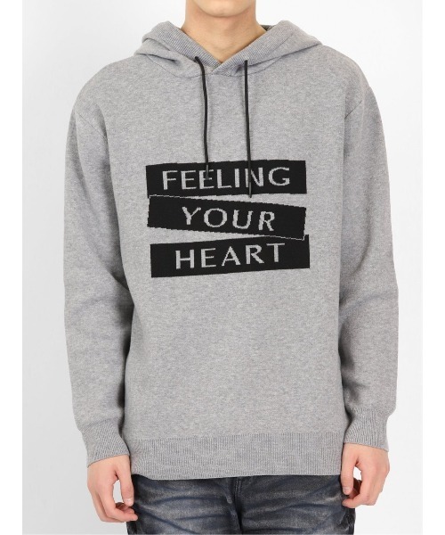 semantic design（セマンティックデザイン）の「【ストレッチ ウォッシャブル ルーズフィット】セマンティックデザイン ロゴ ニットプルパーカー（ニット/セーター・メンズ・ボルドー/グレー・MEDIUM/LARGE/X-LARGE）」の17枚目の写真