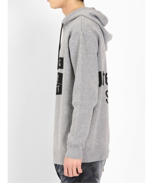 semantic design（セマンティックデザイン）の「【ストレッチ ウォッシャブル ルーズフィット】セマンティックデザイン ロゴ ニットプルパーカー（ニット/セーター・メンズ・ボルドー/グレー・MEDIUM/LARGE/X-LARGE）」の18枚目の写真