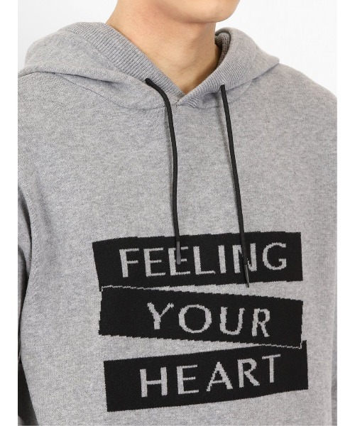 semantic design（セマンティックデザイン）の「【ストレッチ ウォッシャブル ルーズフィット】セマンティックデザイン ロゴ ニットプルパーカー（ニット/セーター・メンズ・ボルドー/グレー・MEDIUM/LARGE/X-LARGE）」の20枚目の写真