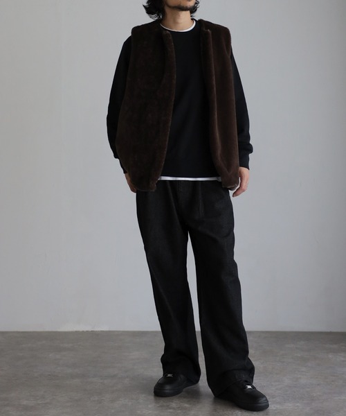 CREARE -LINO-（クレアーレリノ）の「ショートファーベスト<ユニセックス>（ベスト・メンズ・ブラック/ブラウン・M/L）」の14枚目の写真