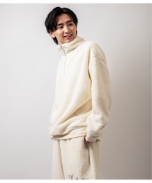 Beno | シルキーボア オーバーシルエット ハーフジップトレーナー(スウェット)