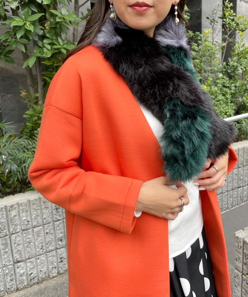 StyleSea(スタイルシー)の「3色フェイクファーティペット(マフラー・レディース・グリーン系その他/ブルー系その他/ブラック系その他・FREE)」の17枚目の写真