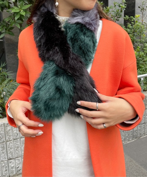 StyleSea(スタイルシー)の「3色フェイクファーティペット(マフラー・レディース・グリーン系その他/ブルー系その他/ブラック系その他・FREE)」の18枚目の写真