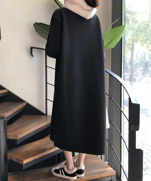 evelyn フード付きスウェットワンピース ブラック evelyn フード付きスウェットワンピース ブラック - メルカリ