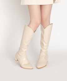 ミニマル ウエスタン ニーハイブーツ