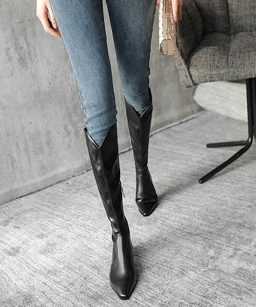 SVEC（シュベック）の「ミニマル ウエスタン ニーハイブーツ（ブーツ・レディース・ブラック/アイボリー・35/36/37/38/39/40）」の7枚目の写真