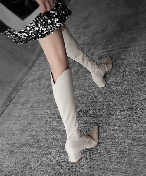 SVEC（シュベック）の「ミニマル ウエスタン ニーハイブーツ（ブーツ・レディース・ブラック/アイボリー・35/36/37/38/39/40）」の10枚目の写真