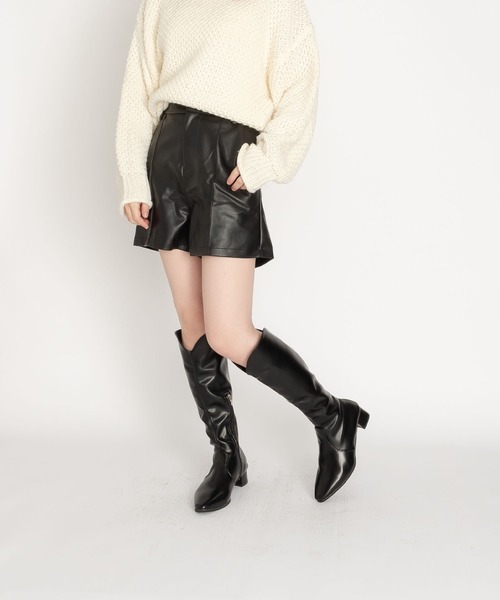 SVEC（シュベック）の「ミニマル ウエスタン ニーハイブーツ（ブーツ・レディース・ブラック/アイボリー・35/36/37/38/39/40）」の22枚目の写真