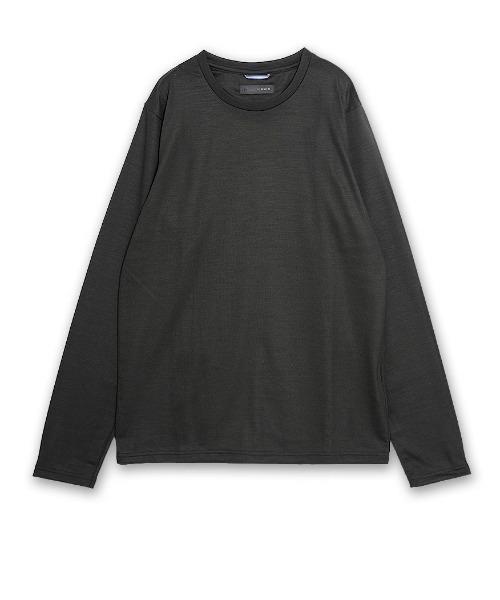 junhashimoto（ジュンハシモト）の「junhashimoto/ジュンハシモト/WASHABLE CREW NECK（ニット/セーター・メンズ・オレンジ/ブラック/チャコール・4/5/3）」の2枚目の写真