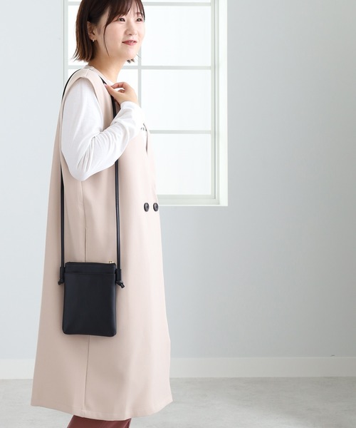 BELLUNA（ベルーナ）の「ノーカラーデザインロングジレ（ベスト・レディース・グレー系その他/ブラック・M-LL）」の2枚目の写真