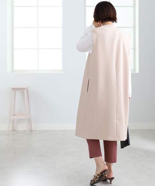 BELLUNA（ベルーナ）の「ノーカラーデザインロングジレ（ベスト・レディース・グレー系その他/ブラック・M-LL）」の6枚目の写真