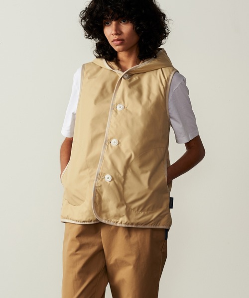 LAVENHAM（ラベンハム）の「COTTON HOODED GILET WOMENS / コットン フーデッド ジレ ウィメンズ（ベスト・レディース・ベージュ系その他/ホワイト・10/8/12）」の6枚目の写真