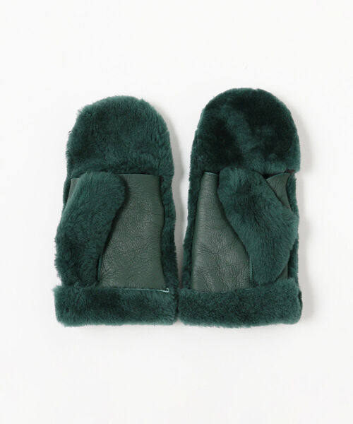 Ray BEAMS（レイビームス）の「Ray BEAMS / ムートン ミトン グローブ（手袋・レディース・ブラック/ダークグリーン・ONE SIZE）」の10枚目の写真