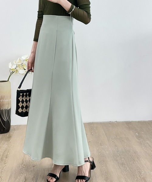 ECLIN（エクラン）の「バックレースアップマーメイドロングスカート（スカート・レディース・ブラック/ダークブラウン/ベージュ/ブルー/ピンク/ライトグリーン・S/M）」の4枚目の写真