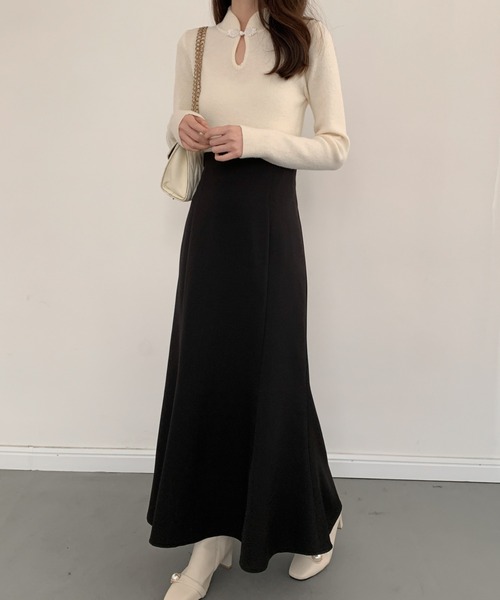 ECLIN（エクラン）の「バックレースアップマーメイドロングスカート（スカート・レディース・ブラック/ダークブラウン/ベージュ/ブルー/ピンク/ライトグリーン・S/M）」の22枚目の写真