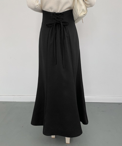 ECLIN（エクラン）の「バックレースアップマーメイドロングスカート（スカート・レディース・ブラック/ダークブラウン/ベージュ/ブルー/ピンク/ライトグリーン・S/M）」の19枚目の写真