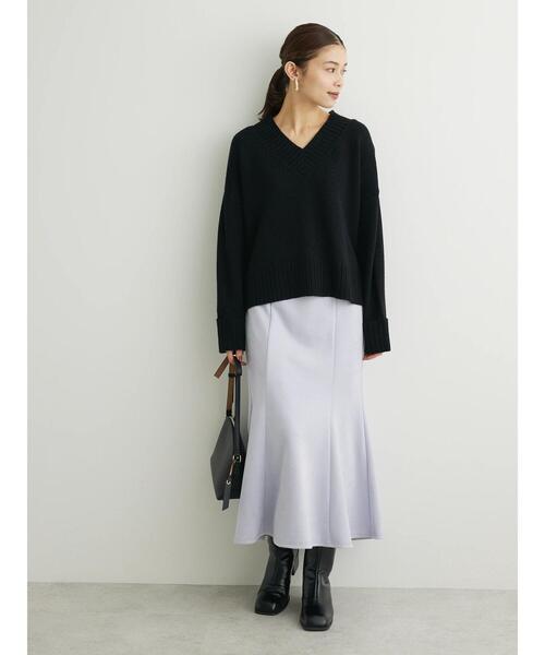 Green Parks(グリーンパークス)の「マシュマロスエードマーメイドスカート(スカート・レディース・ライトグレー/ラベンダー/ブラック・FREE)」の19枚目の写真