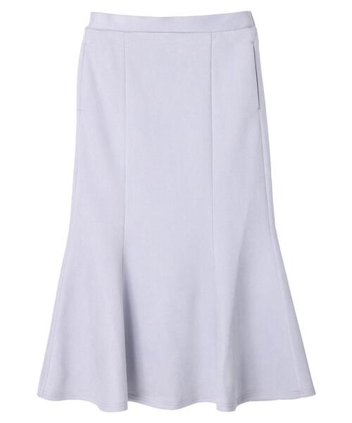 Green Parks(グリーンパークス)の「マシュマロスエードマーメイドスカート(スカート・レディース・ライトグレー/ラベンダー/ブラック・FREE)」の4枚目の写真