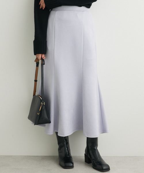 Green Parks(グリーンパークス)の「マシュマロスエードマーメイドスカート(スカート・レディース・ライトグレー/ラベンダー/ブラック・FREE)」の3枚目の写真