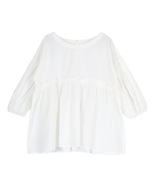 titivate（ティティベイト）の「ｷﾞｬｻﾞｰ切替ﾎﾞﾘｭｰﾑｽﾘｰﾌﾞﾌﾞﾗｳｽ（シャツ/ブラウス・レディース・オフホワイト/イエロー系その他/ブラック/グリーン/ブルー系その他・S/M）」の6枚目の写真