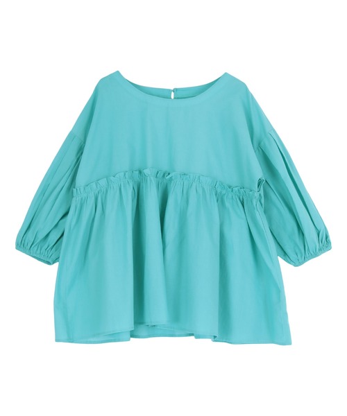 titivate（ティティベイト）の「ｷﾞｬｻﾞｰ切替ﾎﾞﾘｭｰﾑｽﾘｰﾌﾞﾌﾞﾗｳｽ（シャツ/ブラウス・レディース・オフホワイト/イエロー系その他/ブラック/グリーン/ブルー系その他・S/M）」の9枚目の写真