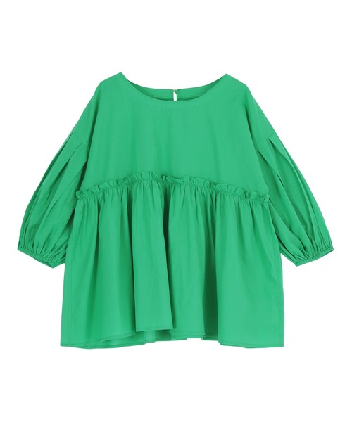 titivate（ティティベイト）の「ｷﾞｬｻﾞｰ切替ﾎﾞﾘｭｰﾑｽﾘｰﾌﾞﾌﾞﾗｳｽ（シャツ/ブラウス・レディース・オフホワイト/イエロー系その他/ブラック/グリーン/ブルー系その他・S/M）」の8枚目の写真