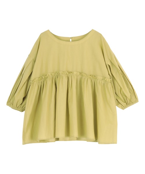 titivate（ティティベイト）の「ｷﾞｬｻﾞｰ切替ﾎﾞﾘｭｰﾑｽﾘｰﾌﾞﾌﾞﾗｳｽ（シャツ/ブラウス・レディース・オフホワイト/イエロー系その他/ブラック/グリーン/ブルー系その他・S/M）」の10枚目の写真