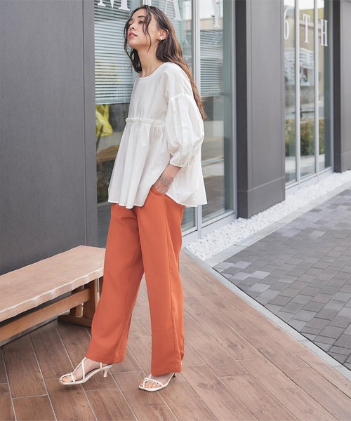 titivate（ティティベイト）の「ｷﾞｬｻﾞｰ切替ﾎﾞﾘｭｰﾑｽﾘｰﾌﾞﾌﾞﾗｳｽ（シャツ/ブラウス・レディース・オフホワイト/イエロー系その他/ブラック/グリーン/ブルー系その他・S/M）」の11枚目の写真