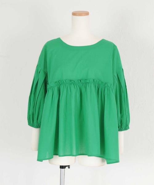 titivate（ティティベイト）の「ｷﾞｬｻﾞｰ切替ﾎﾞﾘｭｰﾑｽﾘｰﾌﾞﾌﾞﾗｳｽ（シャツ/ブラウス・レディース・オフホワイト/イエロー系その他/ブラック/グリーン/ブルー系その他・S/M）」の18枚目の写真