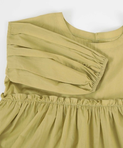 titivate（ティティベイト）の「ｷﾞｬｻﾞｰ切替ﾎﾞﾘｭｰﾑｽﾘｰﾌﾞﾌﾞﾗｳｽ（シャツ/ブラウス・レディース・オフホワイト/イエロー系その他/ブラック/グリーン/ブルー系その他・S/M）」の21枚目の写真