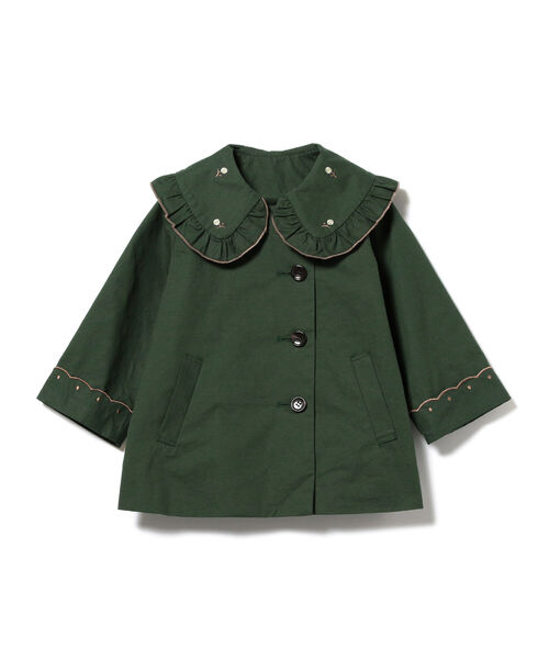 HELLO B-MING 中綿コート オリーブ　サイズ140 140-150]フィット＆フレア中綿ロングコート(その他のコート・ブルゾン